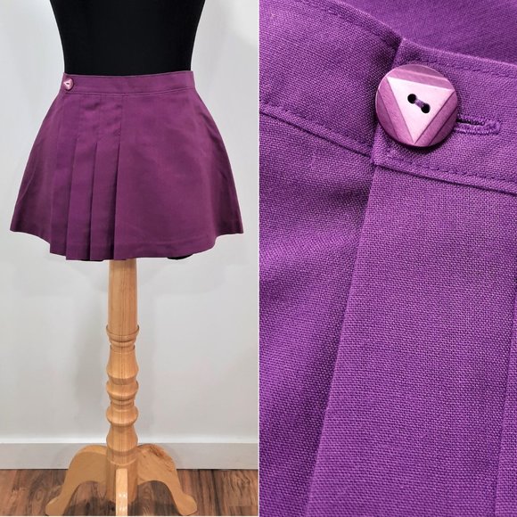 Vintage Dresses & Skirts - Vtg 60s purple wrap tennis skirt - Handmade